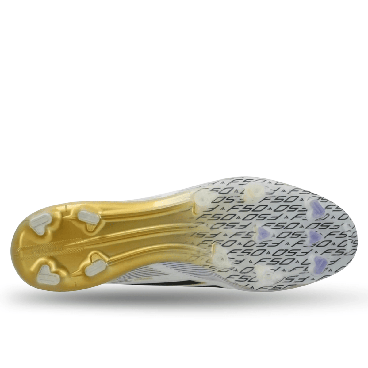 adidas F50 Elite Laceless Firm Ground Soccer Cleats (White/Black/Metallic Gold) | SoccerWearhouse