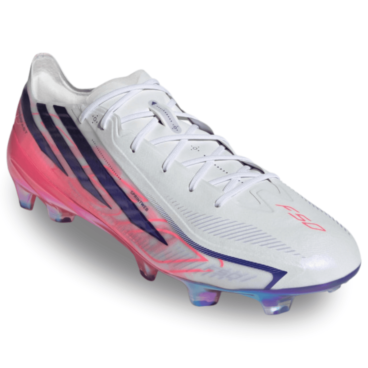 adidas F50 Hyperfast Elite FG Soccer Cleats (White/Multi) | SoccerWearhouse