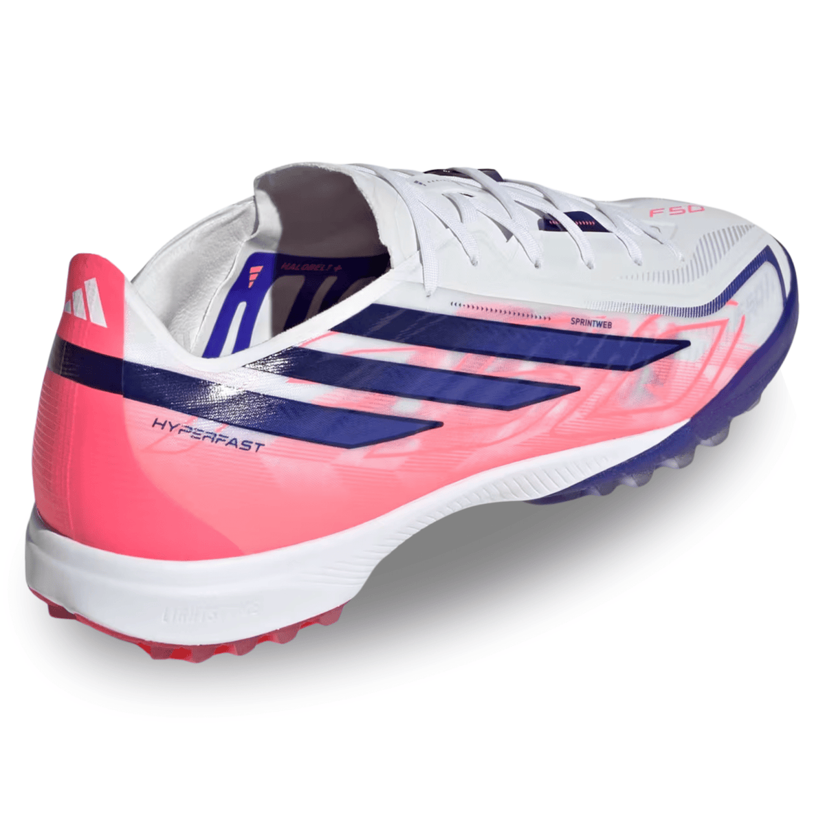 adidas F50 Hyperfast Pro Turf Soccer Shoes (White/Purple) | SoccerWearhouse