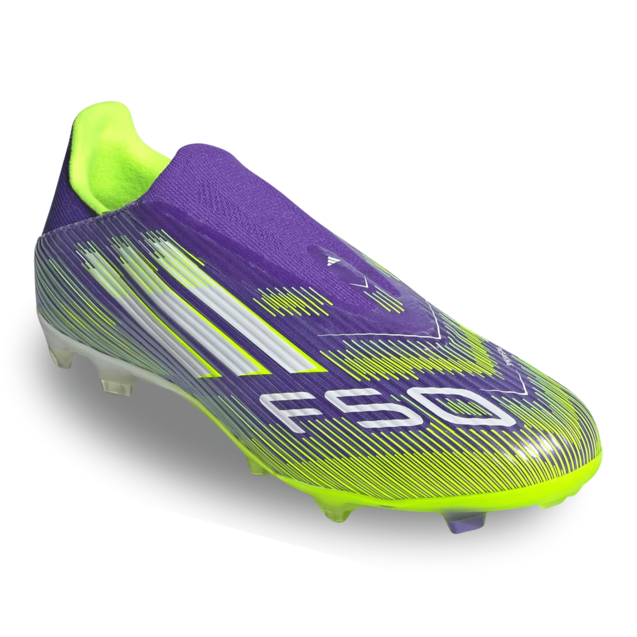 adidas F50 League Laceless FG/MG Soccer Cleats (Purple Rush/Lucid Lemo