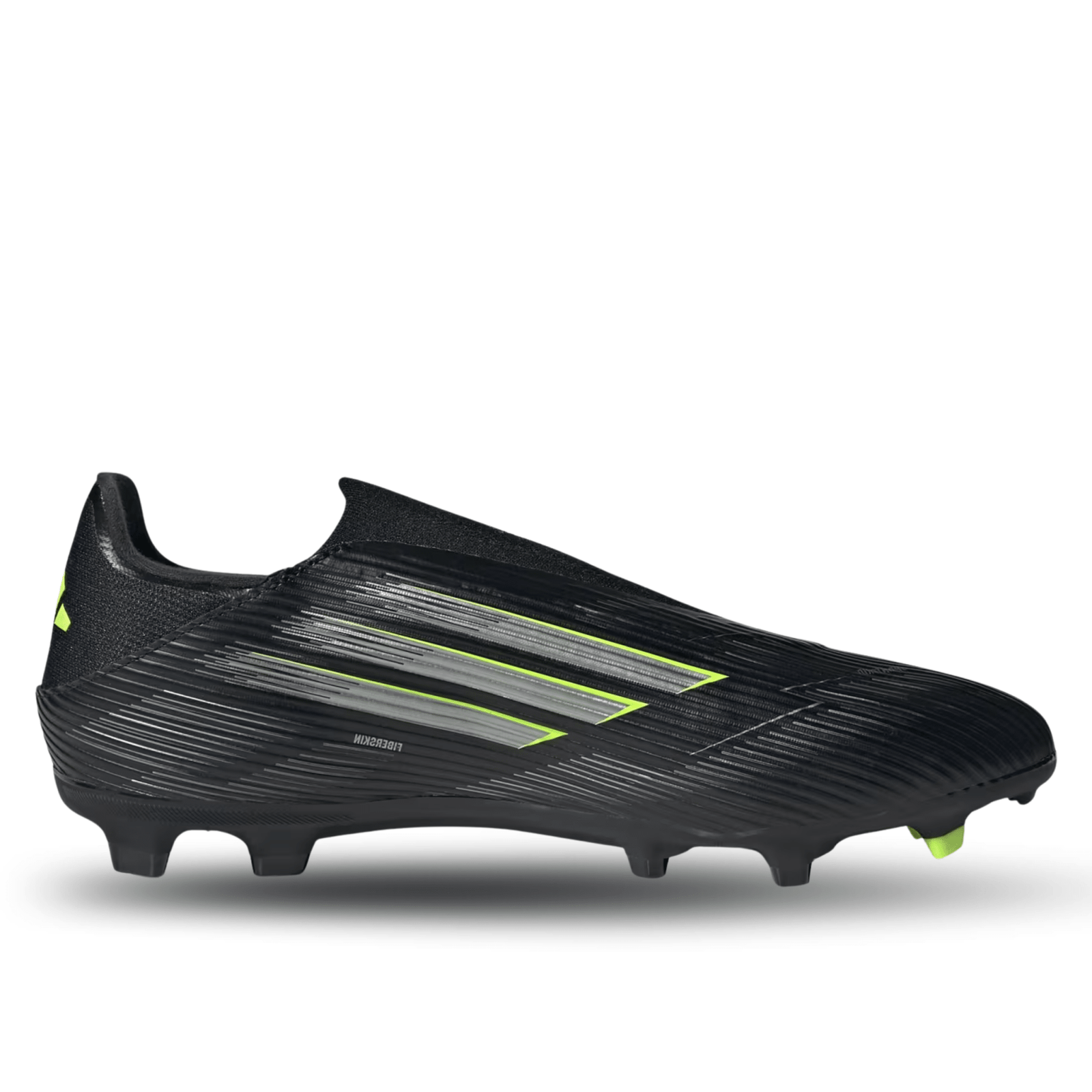 adidas F50 League Laceless Firm Ground/Multi Ground Soccer Cleats (Black/Iron Metallic/Lucid Lemon) | SoccerWearhouse