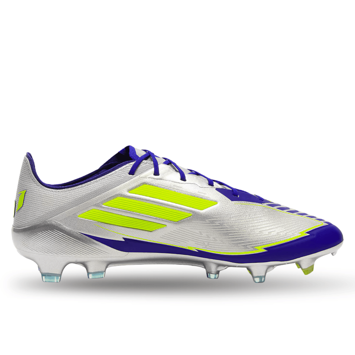 adidas F50 Messi Elite FG Soccer Cleats (Silver Metallic/Lucid Blue) | SoccerWearhouse