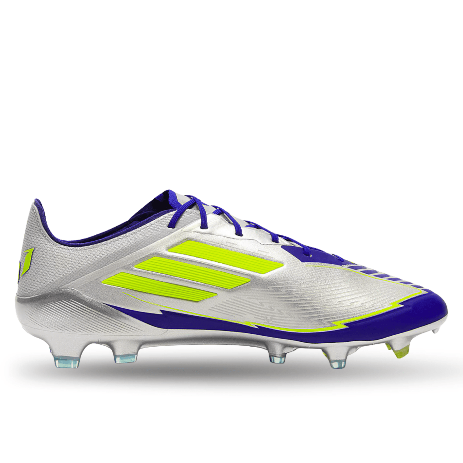 adidas F50 Messi Elite FG Soccer Cleats (Silver Metallic/Lucid Blue) | SoccerWearhouse