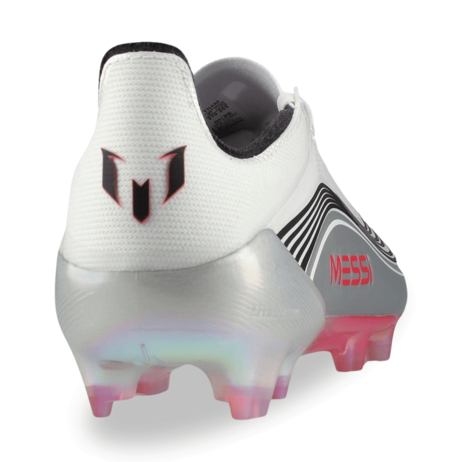 adidas F50 Messi Elite FG Soccer Cleats (White/Lucid Red/Silver Metallic) | SoccerWearhouse