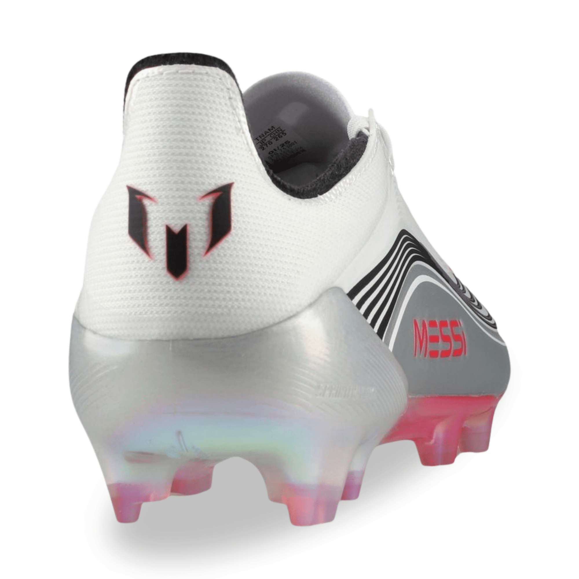 adidas F50 Messi Elite FG Soccer Cleats (White/Lucid Red/Silver Metall