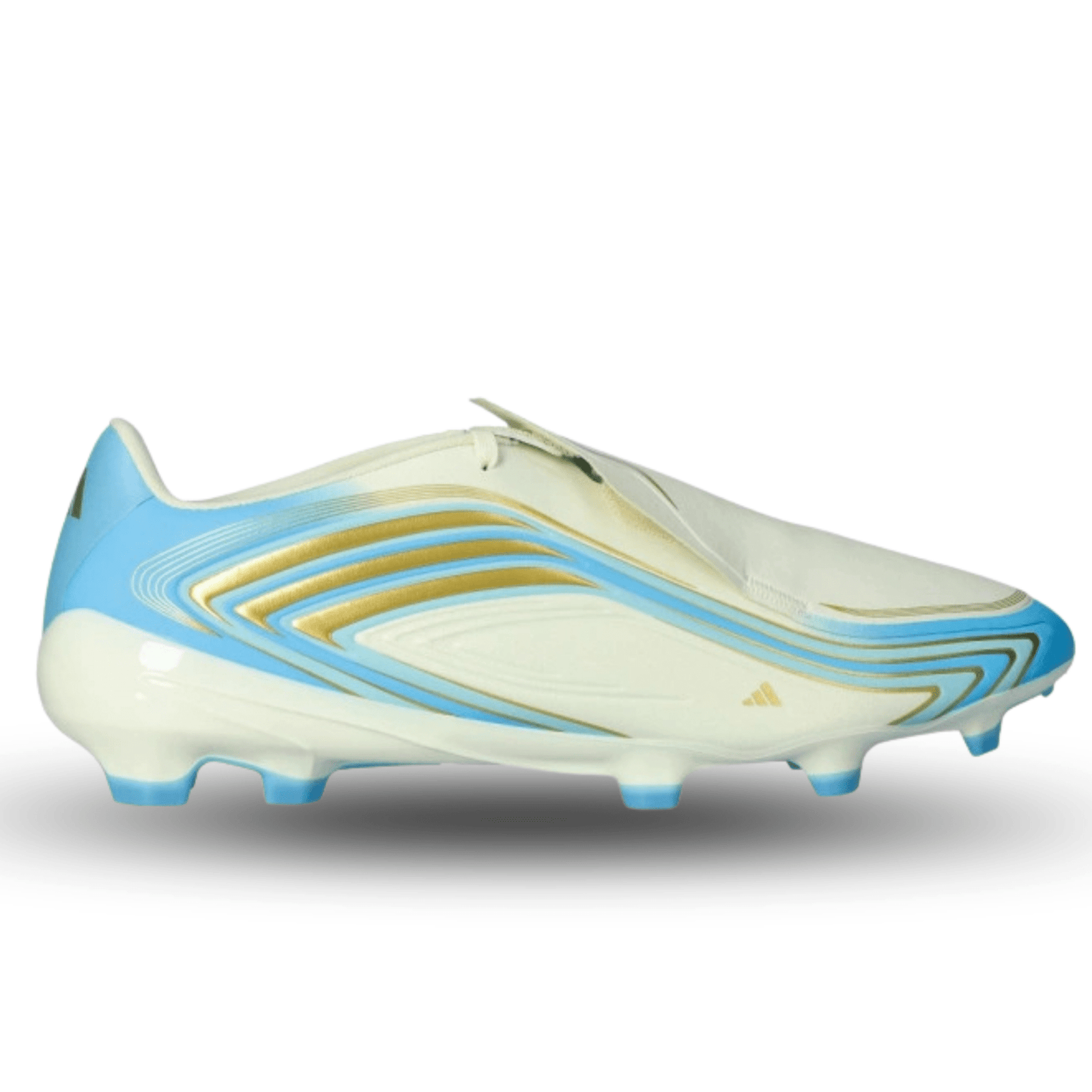 adidas F50 Messi League FG Soccer Cleats (White/Sky Blue) | SoccerWearhouse