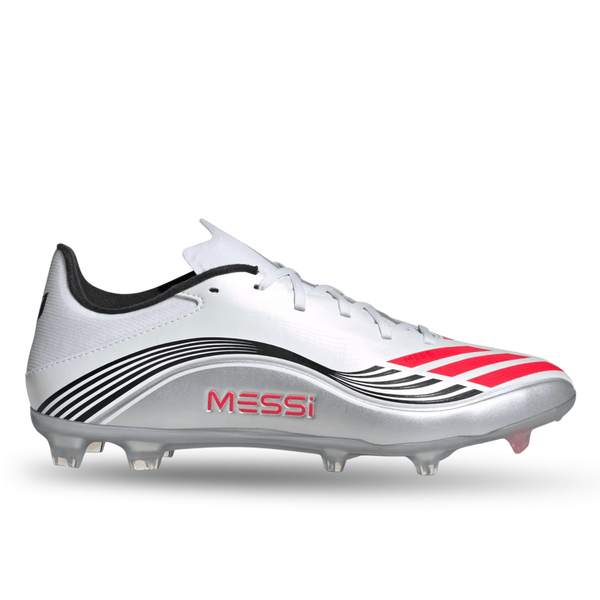 adidas F50 Messi League FG/MG Soccer Cleats (White/Lucid Red  display picture 3