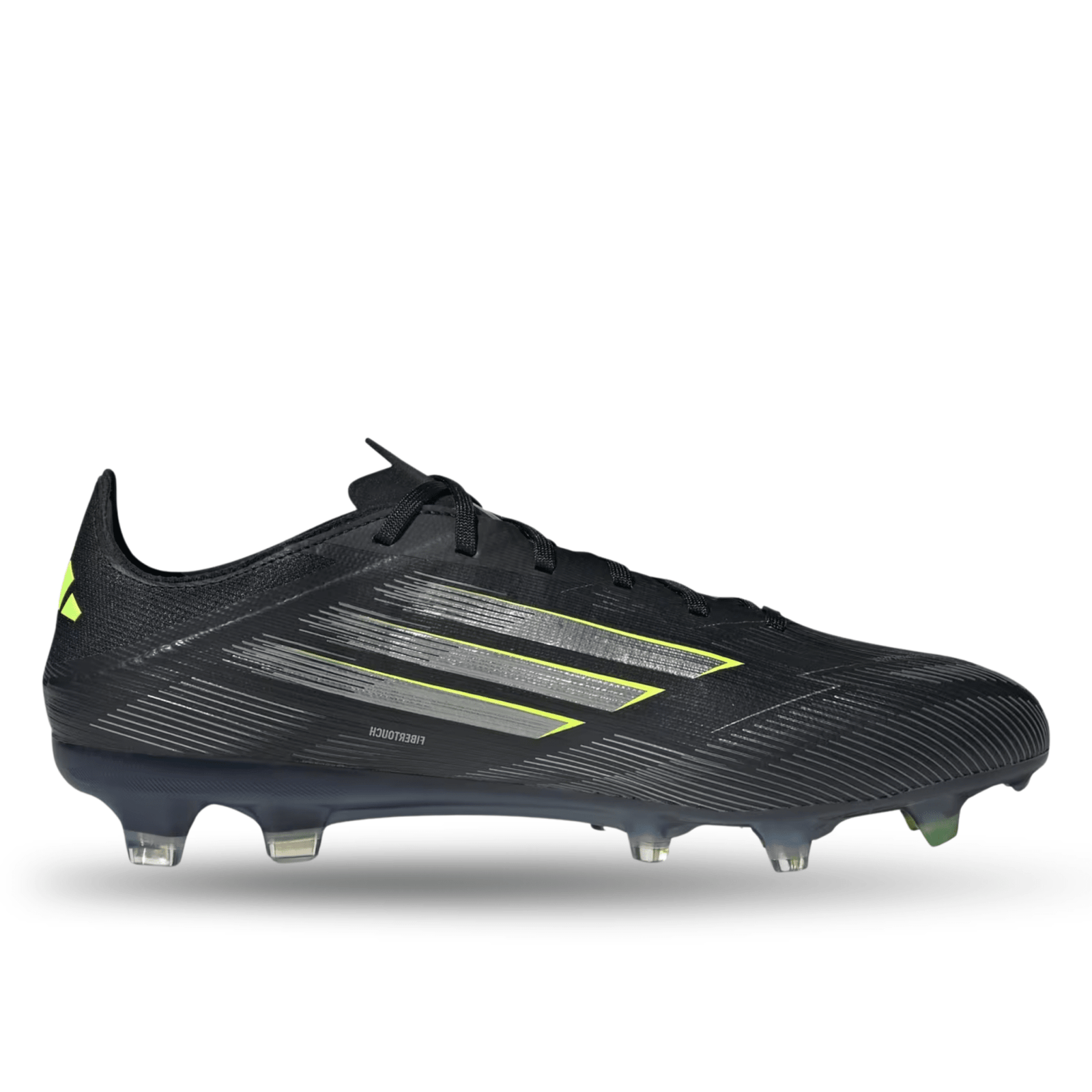 adidas F50 Pro Firm Ground Cleats (Black/Iron Metallic/Lucid Lemon) | SoccerWearhouse