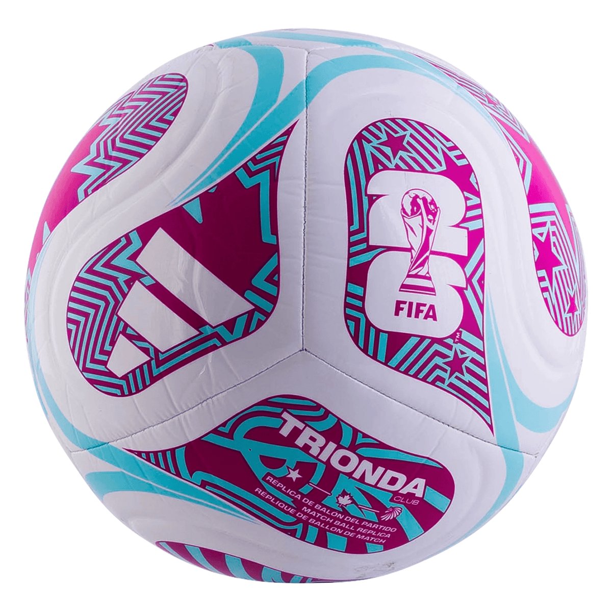 adidas FIFA World Cup 2026 Trionda Club Ball (White/Aqua/Pink) | SoccerWearhouse