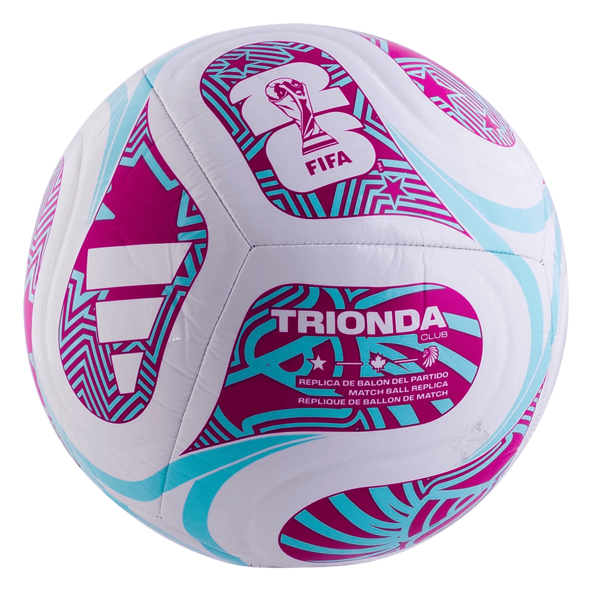 adidas FIFA World Cup 2026 Trionda Club Ball (White/Aqua/Pink) | SoccerWearhouse