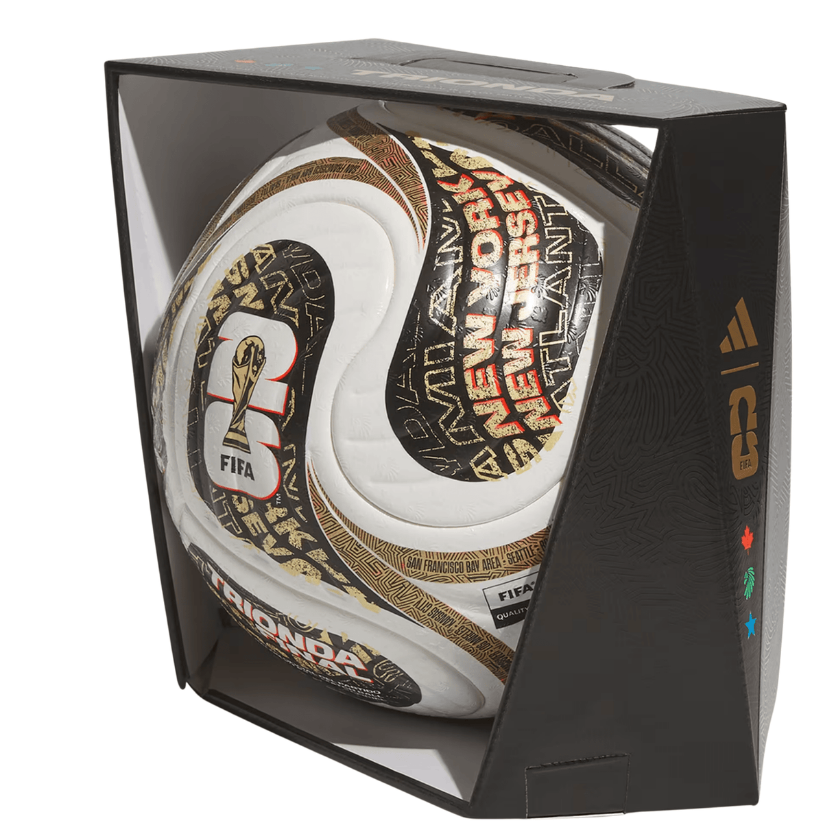 adidas FIFA World Cup 2026 Trionda Finals Pro Official Match Ball (White/Gold/Black) | SoccerWearhouse
