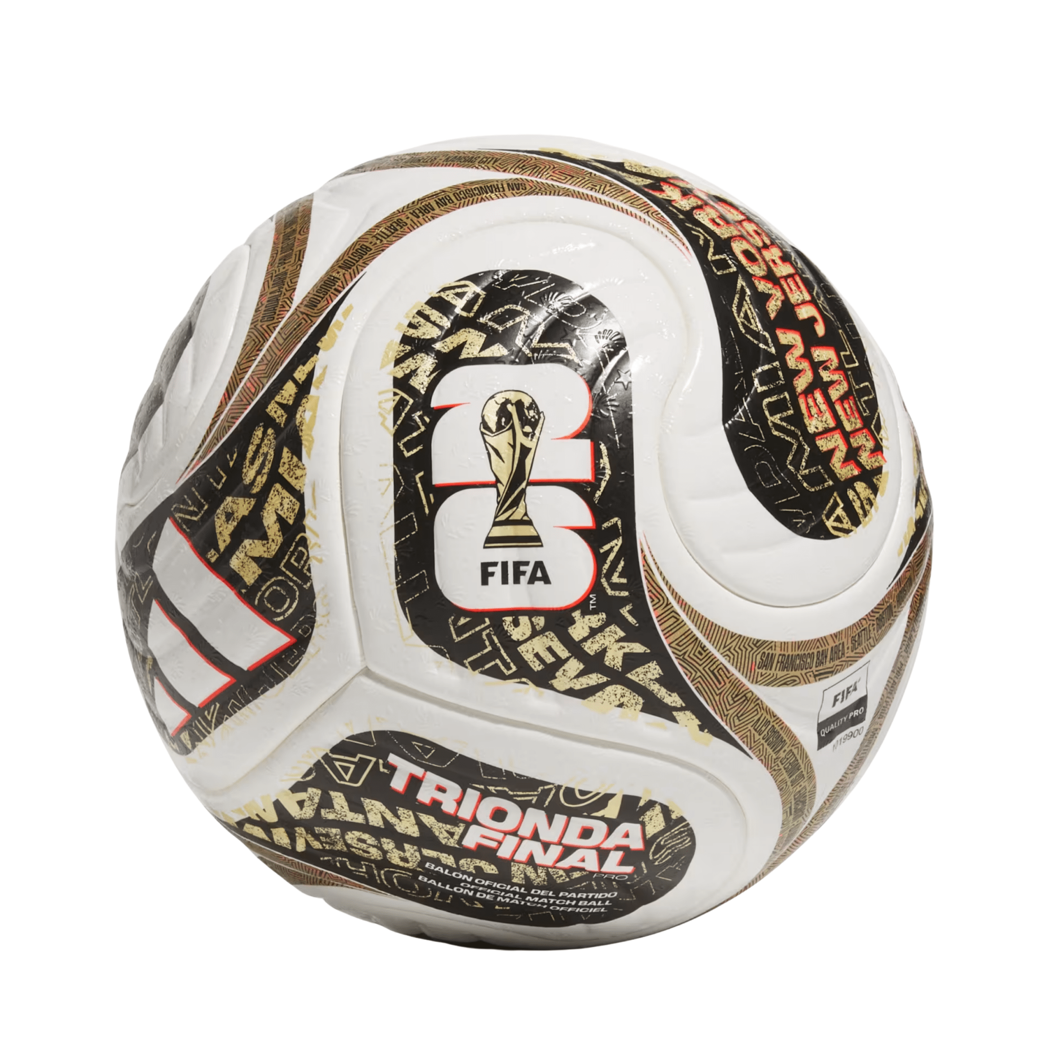 adidas FIFA World Cup 2026 Trionda Finals Pro Official Match Ball (White/Gold/Black)