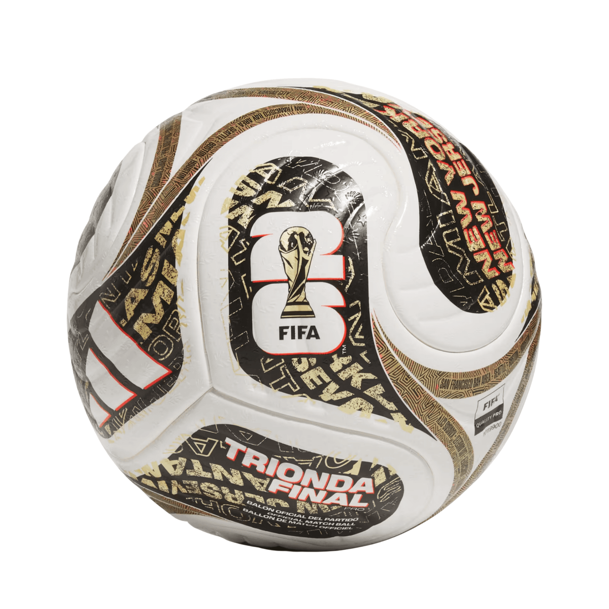 adidas FIFA World Cup 2026 Trionda Finals Pro Official Match Ball (White/Gold/Black) | SoccerWearhouse