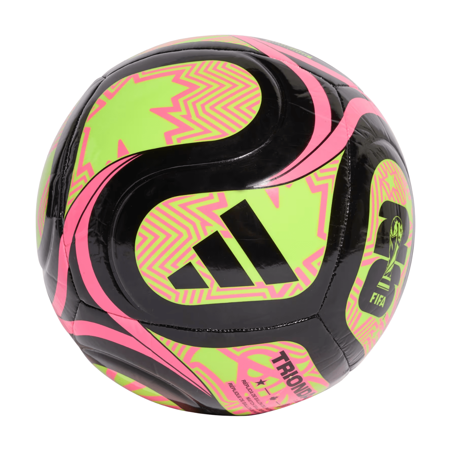 adidas FIFA World Cup 26 Trionda Club Soccer Ball (Black/Lucid Lemon/Lucid Pink) | SoccerWearhouse