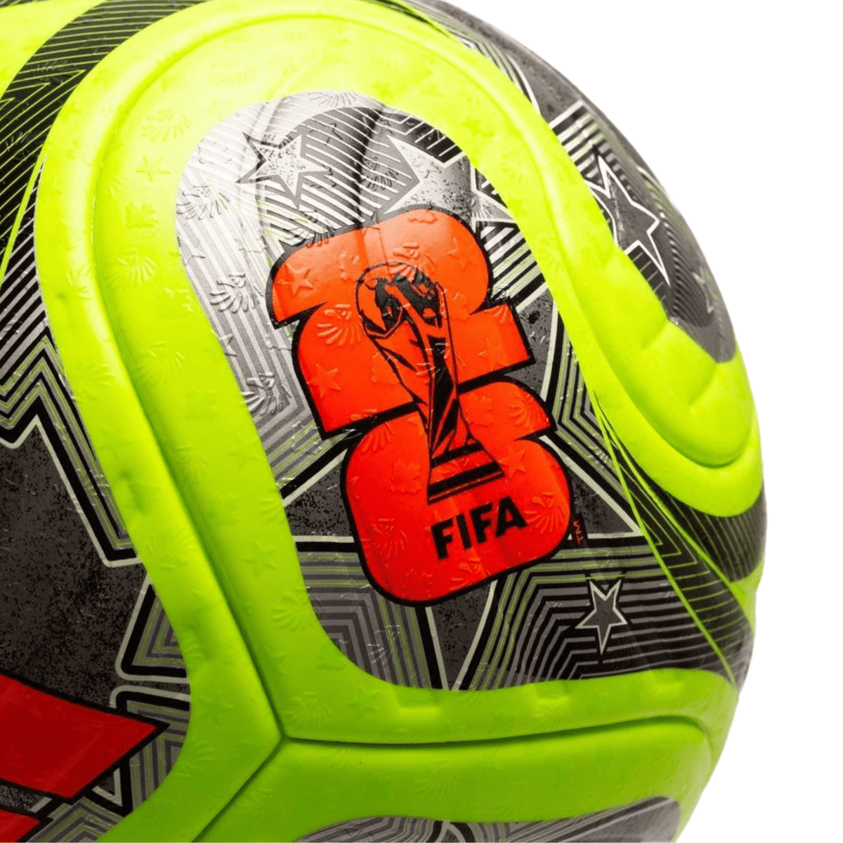 adidas FIFA World Cup 26 Trionda Pro OMB Winter Soccer Ball (Lucid Lemon/Black/Metallic Silver) | SoccerWearhouse