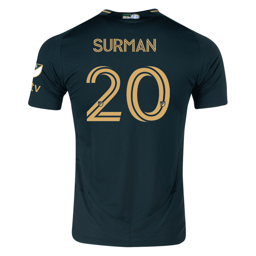 adidas Finn Surman Portland Timbers Authentic Home Jersey w/ MLS & Apple Patch 25/26 (Green/Gold) | SoccerWearhouse