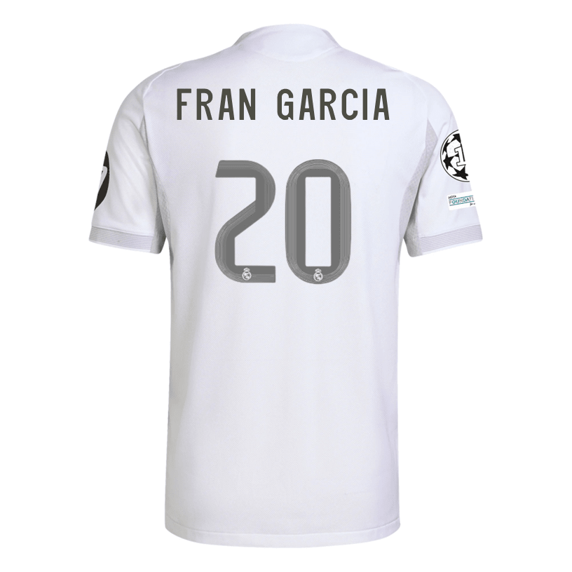 adidas Francisco José García Torres Real Madrid 25/26 Home Jersey w/ Champions League Patches (White) | SoccerWearhouse
