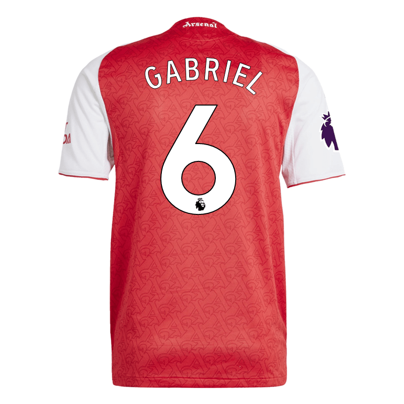 adidas Gabriel Arsenal FC Authentic Home Jersey 25/26 w/ EPL Patch (Better Scarlet/White | SoccerWearhouse