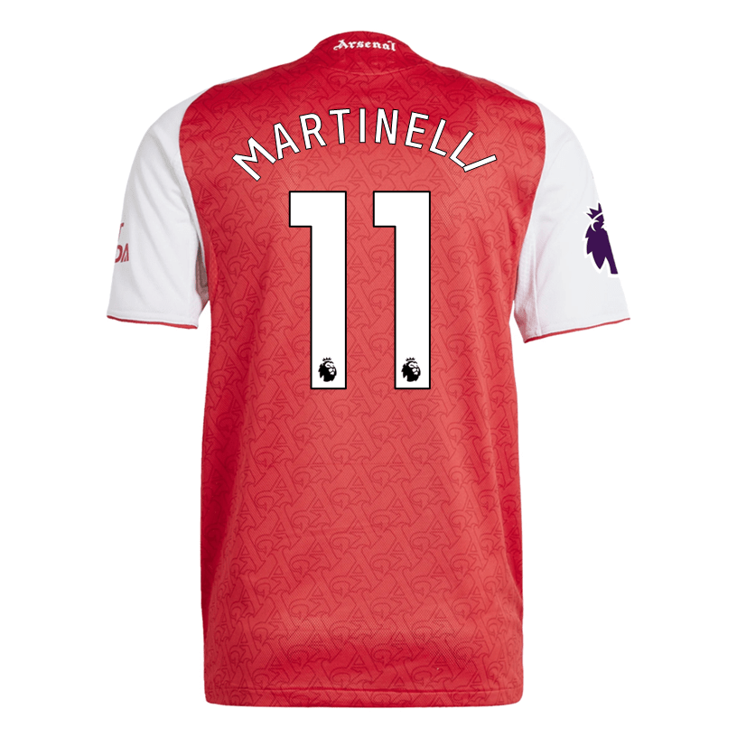 adidas Gabriel Martinelli Arsenal FC Authentic Home Jersey 25/26 w/ EPL Patch (Better Scarlet/White | SoccerWearhouse