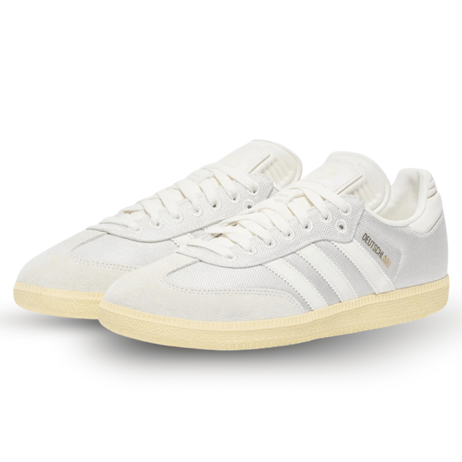 adidas Germany Samba 125th Anniversary Indoor Soccer Shoes (Cloud White/Off White/Almost Yellow) | SoccerWearhouse