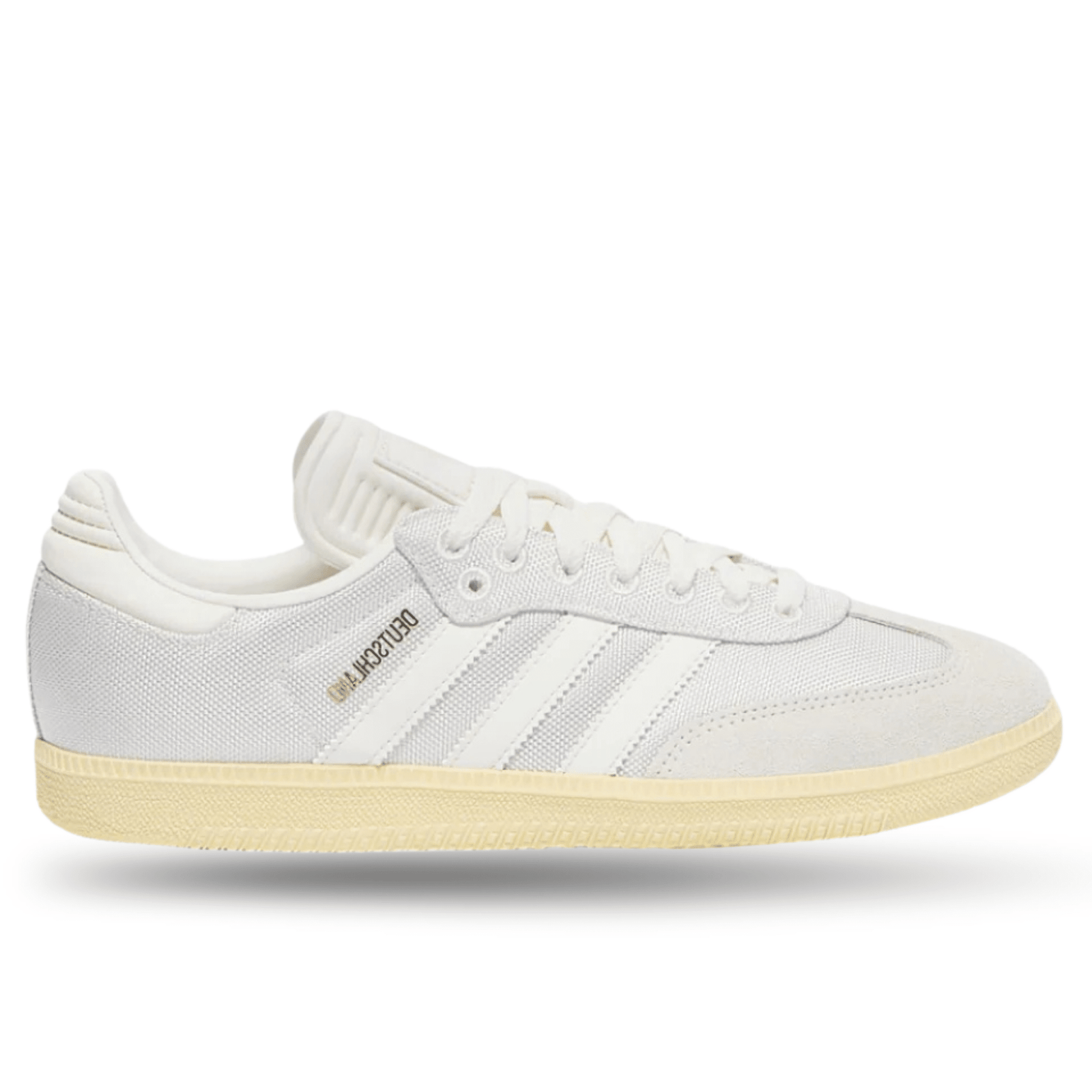 adidas Germany Samba 125th Anniversary Indoor Soccer Shoes (Cloud White/Off White/Almost Yellow) | SoccerWearhouse