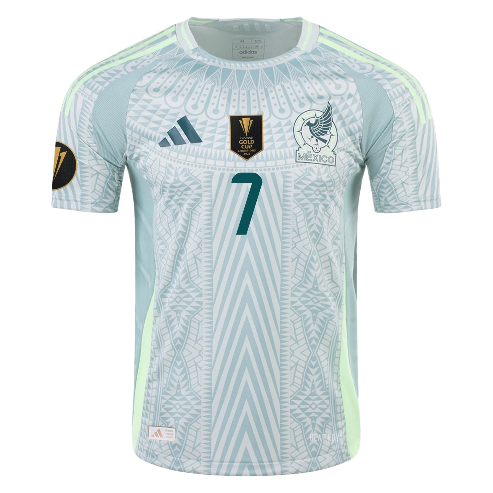 adidas Gilberto Mora Mexico Authentic Away Jersey 24/25 w/ Gold Cup 2025 Patches (Linen Green) | SoccerWearhouse