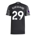 adidas Guessand Men's Aston Villa 25/26 Away Jersey w/ EPL + NRFR Patches (Black/Global Blue)
