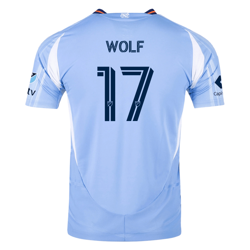 adidas Hannes Wolf New York City FC Authentic Home Jersey 25/26 w/ MLS Patches (Bahia Light Blue) | SoccerWearhouse
