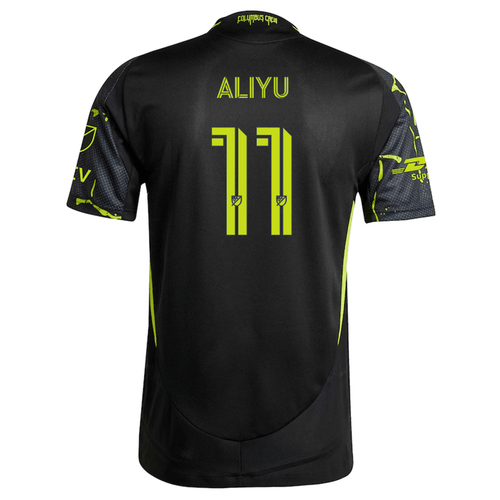 adidas Ibrahim Aliyu Columbus Crew Authentic Away Jersey w/ MLS Patches 25/26 (Black/Yellow) - S