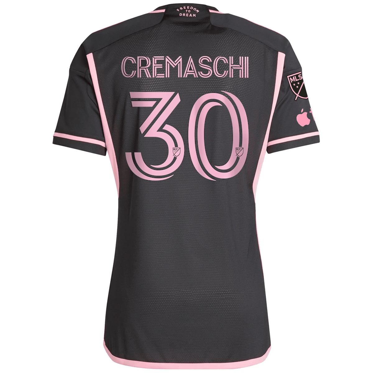 adidas Inter Miami Authentic Benjamin Cremaschi Royal Caribbean Away Jersey w/ MLS + Apple TV Patches 23/24 (Black/Bliss Pink) | SoccerWearhouse
