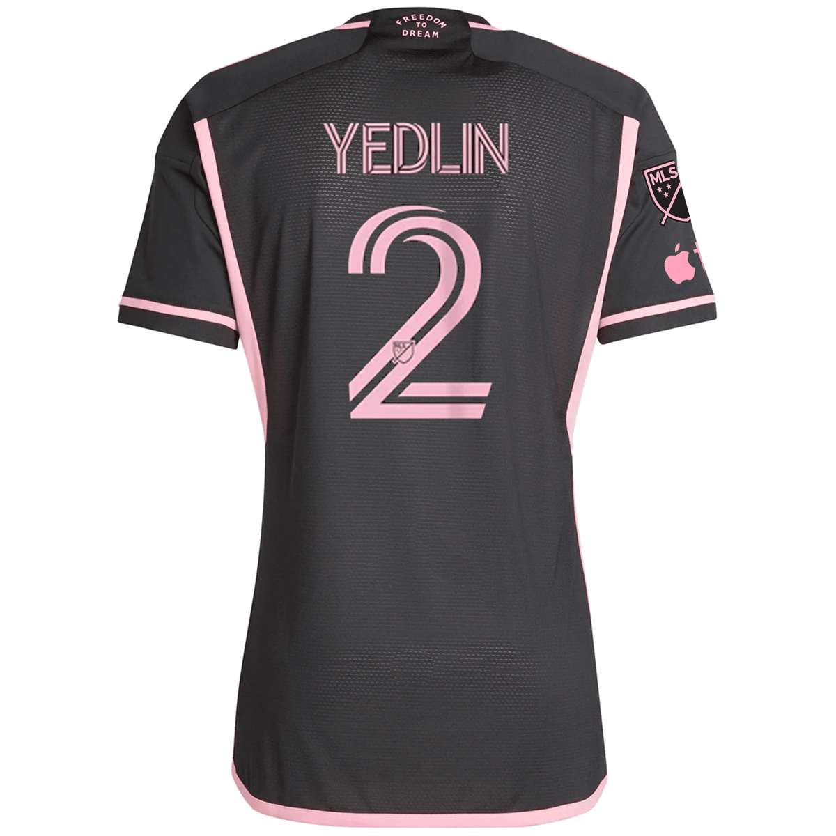 adidas Inter Miami Authentic DeAndre Yedlin Royal Caribbean Away Jersey w/ MLS + Apple TV Patches 23/24 (Black/Bliss Pink) | SoccerWearhouse