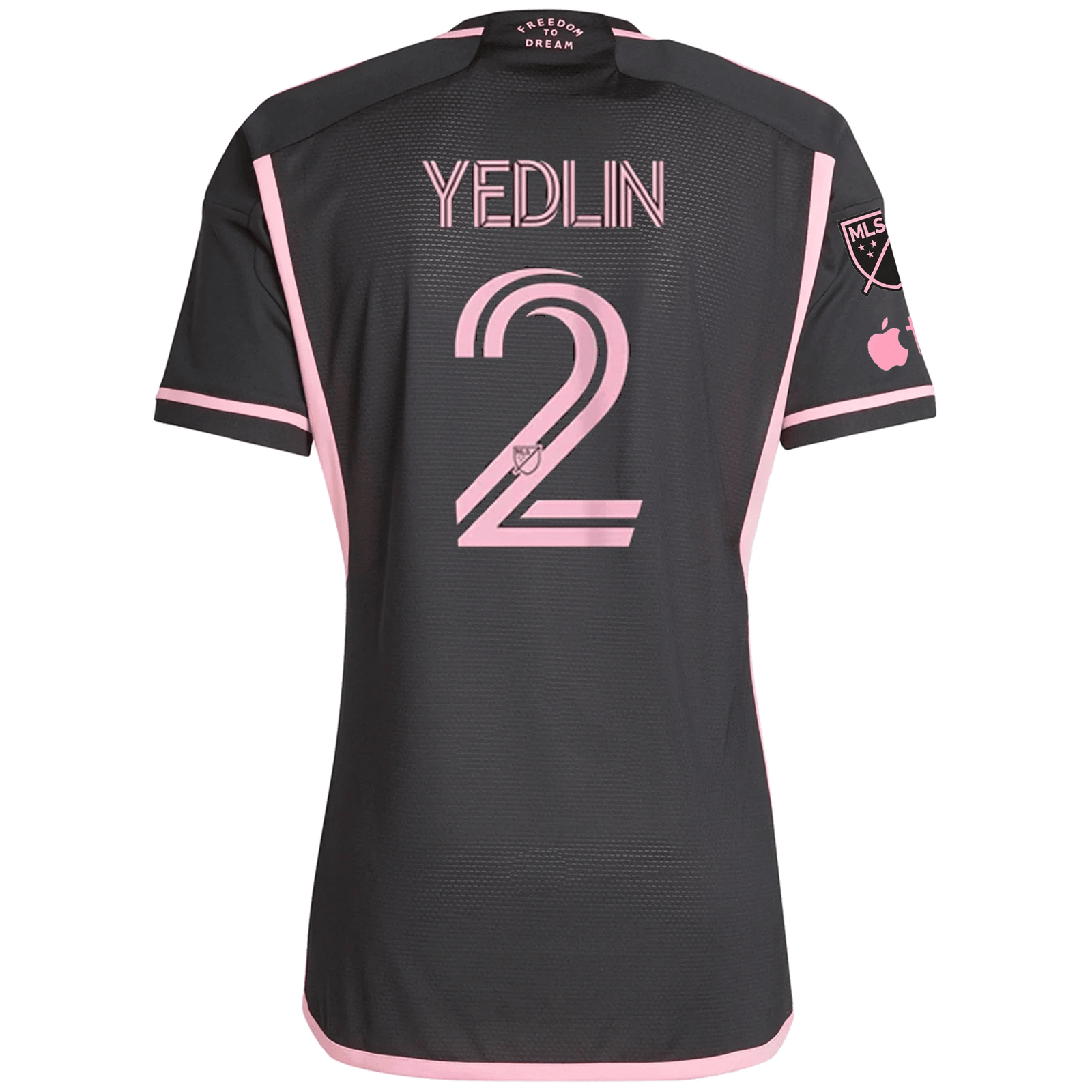 adidas Inter Miami Authentic DeAndre Yedlin Royal Caribbean Away Jersey w/ MLS + Apple TV Patches 23/24 (Black/Bliss Pink) | SoccerWearhouse
