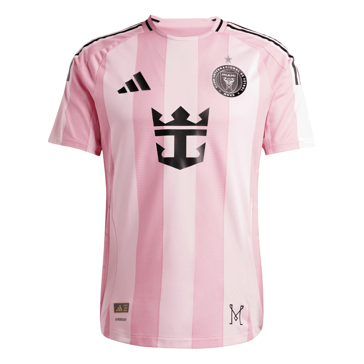 adidas Inter Miami Authentic Home Jersey w/ Champion Star (Pink/Black) | SoccerWearhouse