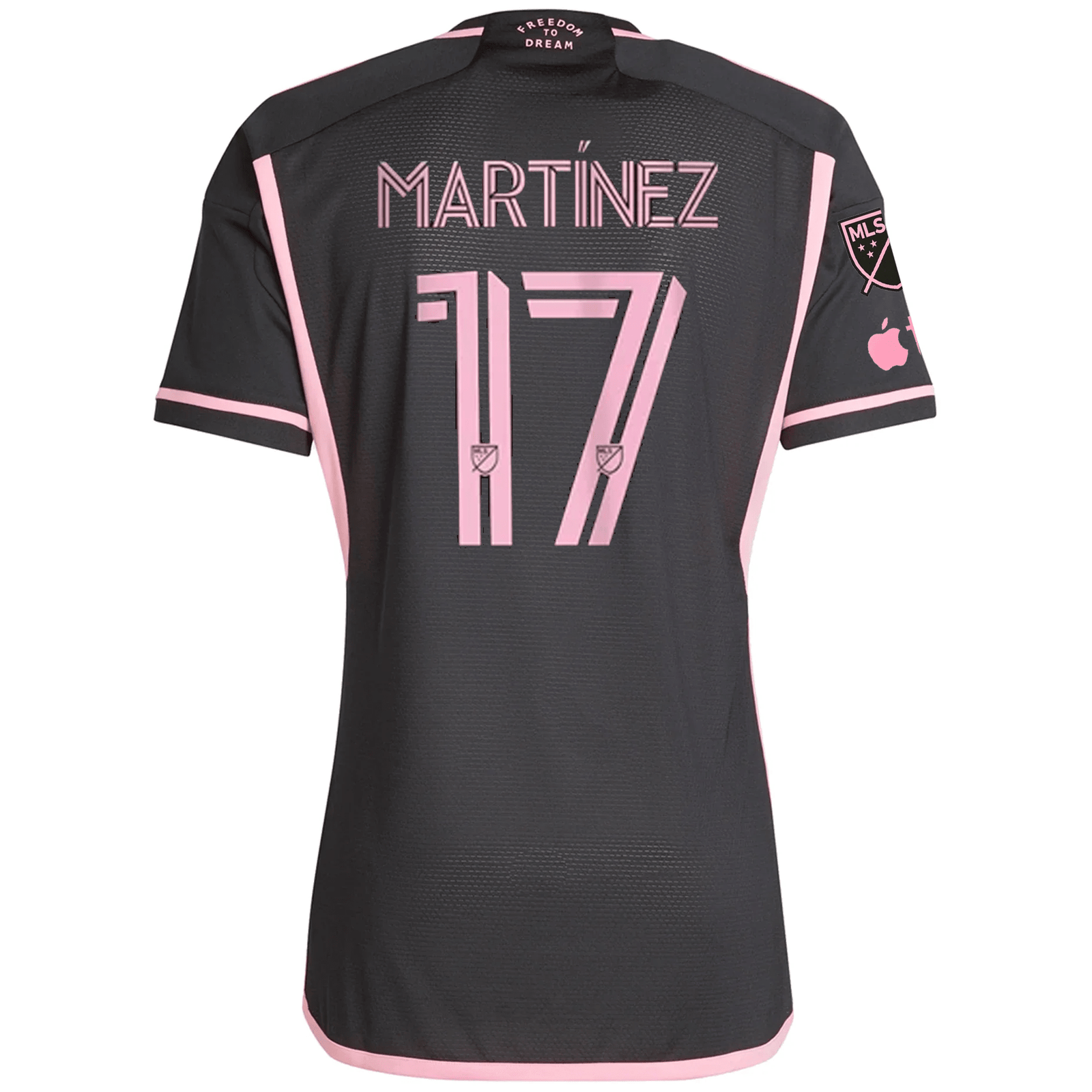 adidas Inter Miami Authentic Josef Martinez Royal Caribbean Away Jersey w/ MLS + Apple TV Patches 23/24 (Black/Bliss Pink) | SoccerWearhouse