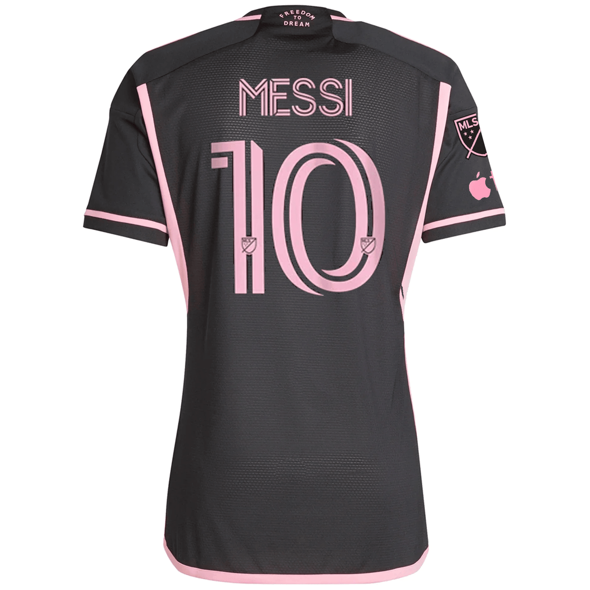 adidas Inter Miami Authentic Lionel Messi Royal Caribbean Away Jersey w/ MLS + Apple TV Patches 23/24 (Black/Bliss Pink) | SoccerWearhouse