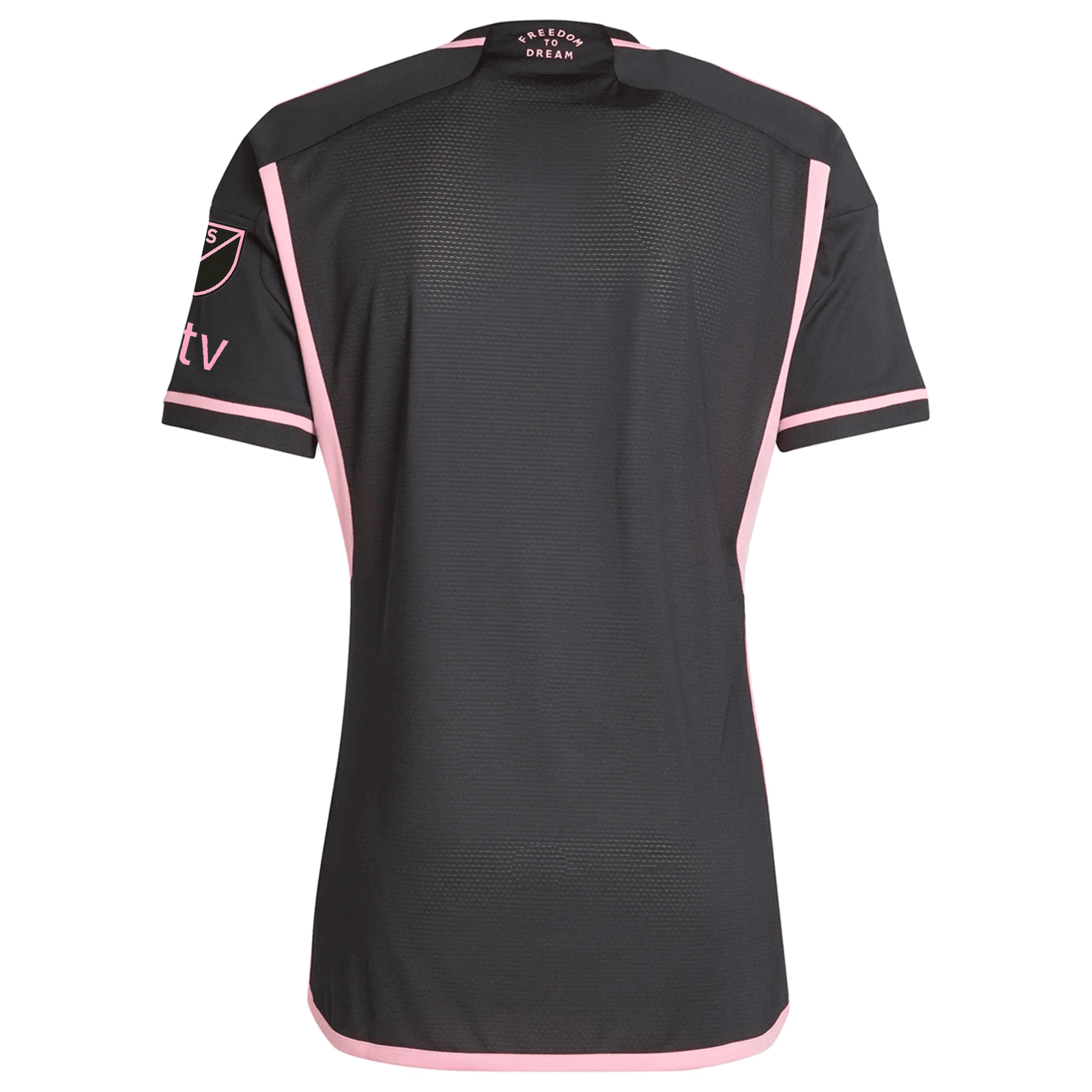 adidas Inter Miami Authentic Royal Caribbean Away Jersey w/ MLS + Apple TV Patches 23/24 (Black/Bliss Pink) | SoccerWearhouse