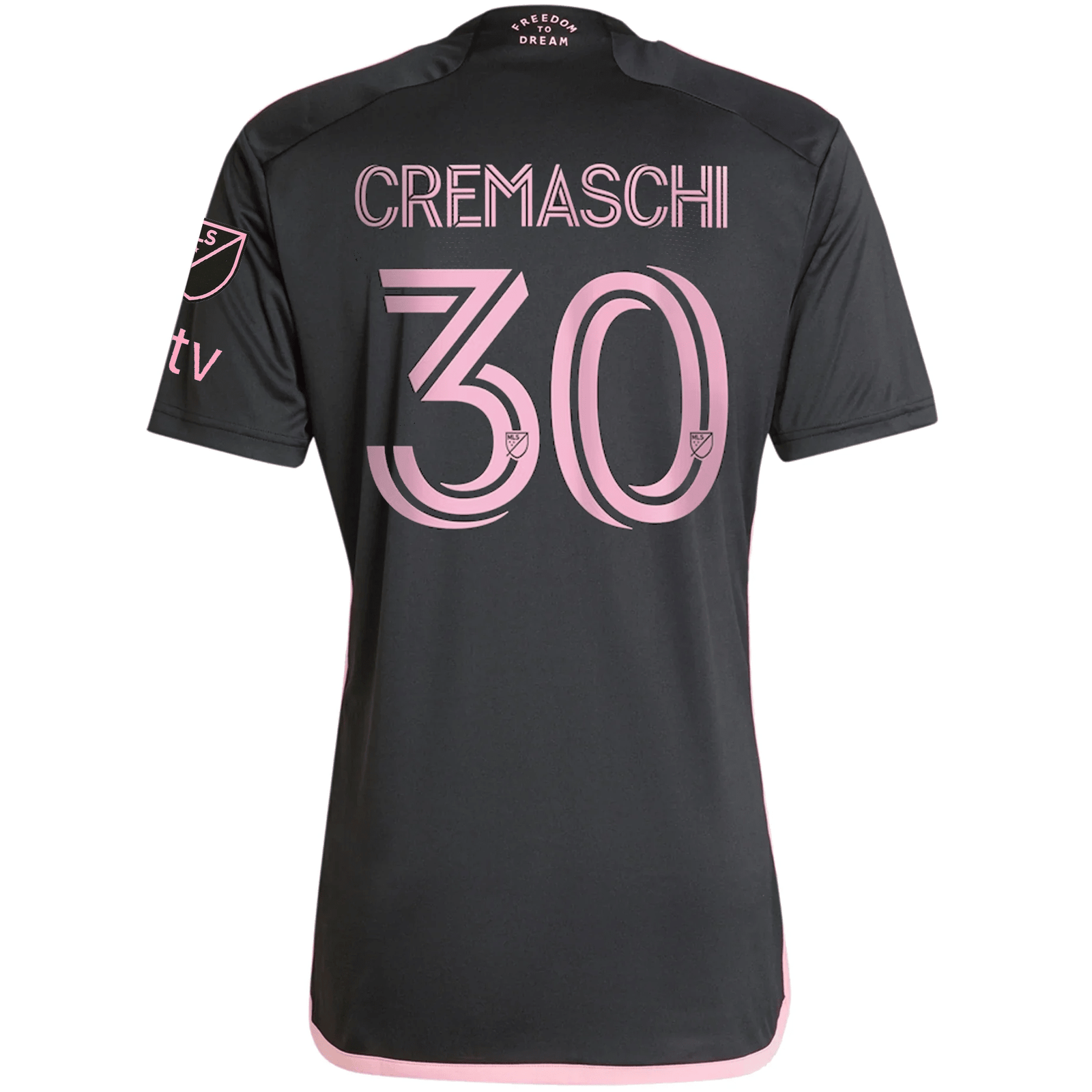 adidas Inter Miami Benjamin Cremaschi Royal Caribbean Away Jersey w/ MLS + Apple TV Patches 23/24 (Black/Bliss Pink) | SoccerWearhouse