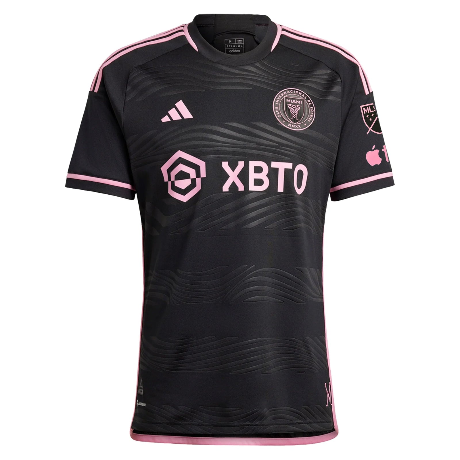adidas Inter Miami Gregore Authentic Player Version Away Jersey 23/24 w/ MLS Patches (Black/Pink) | SoccerWearhouse