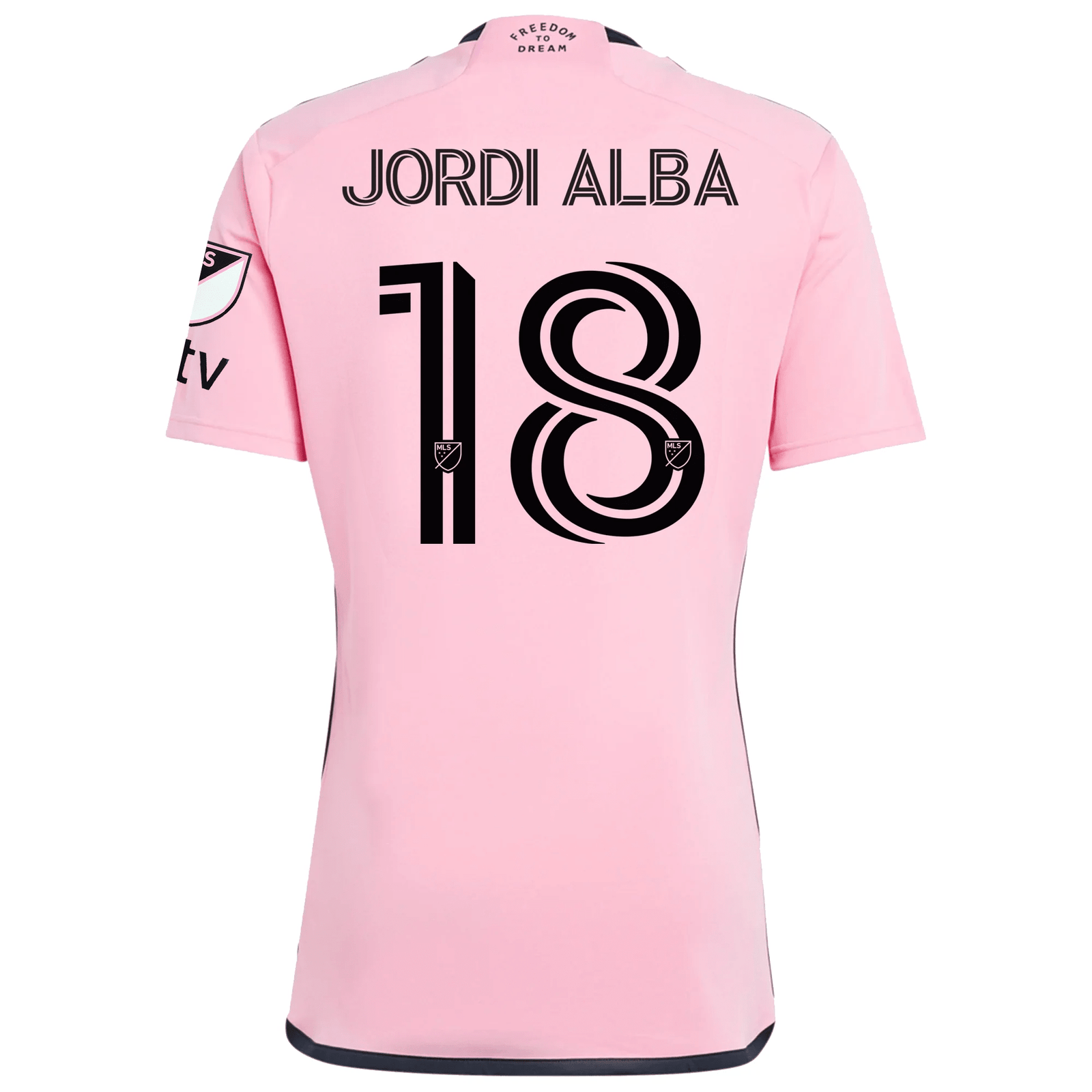 adidas Inter Miami Jordi Alba Royal Caribbean Home Jersey w/ MLS + Apple TV Patches 24/25 (Easy Pink) | SoccerWearhouse