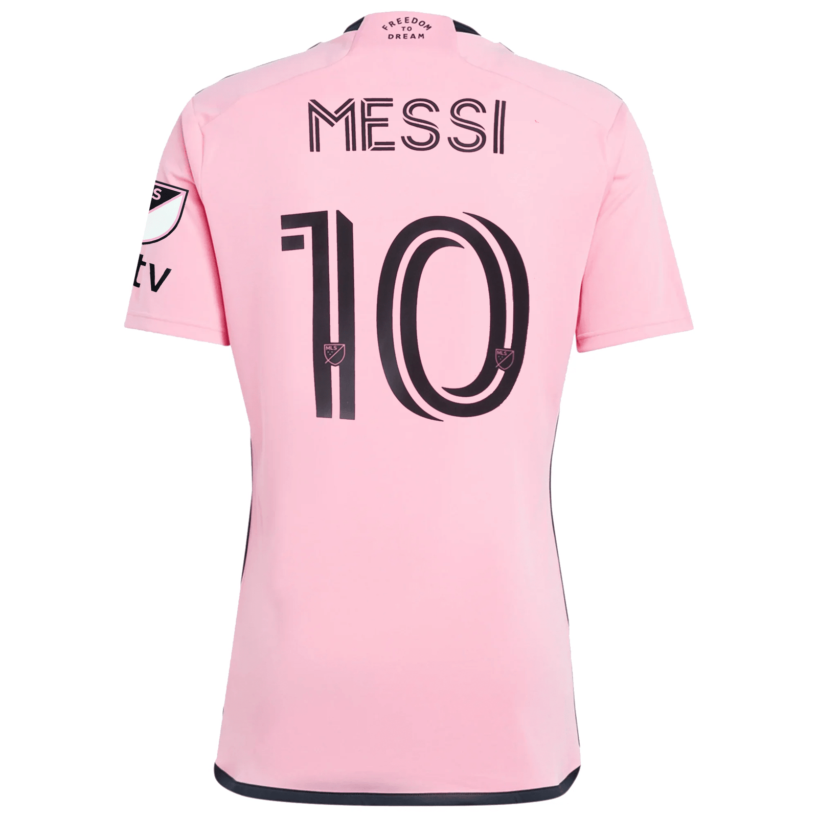 adidas Inter Miami Lionel Messi Royal Caribbean Home Jersey w/ MLS + Apple TV Patches 24/25 (Easy Pink) | SoccerWearhouse