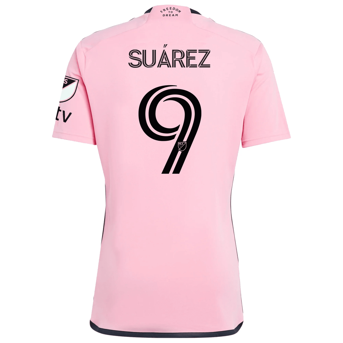 adidas Inter Miami Luis Suarez Royal Caribbean Home Jersey w/ MLS + Apple TV Patches 24/25 (Easy Pink) | SoccerWearhouse
