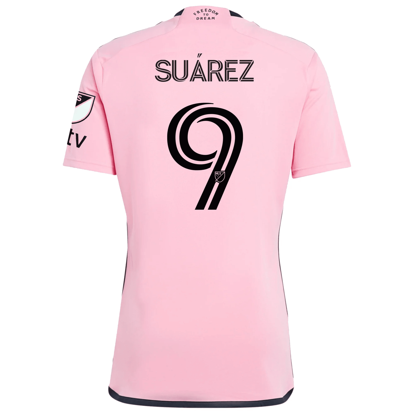 adidas Inter Miami Luis Suarez Royal Caribbean Home Jersey w/ MLS + Apple TV Patches 24/25 (Easy Pink) | SoccerWearhouse
