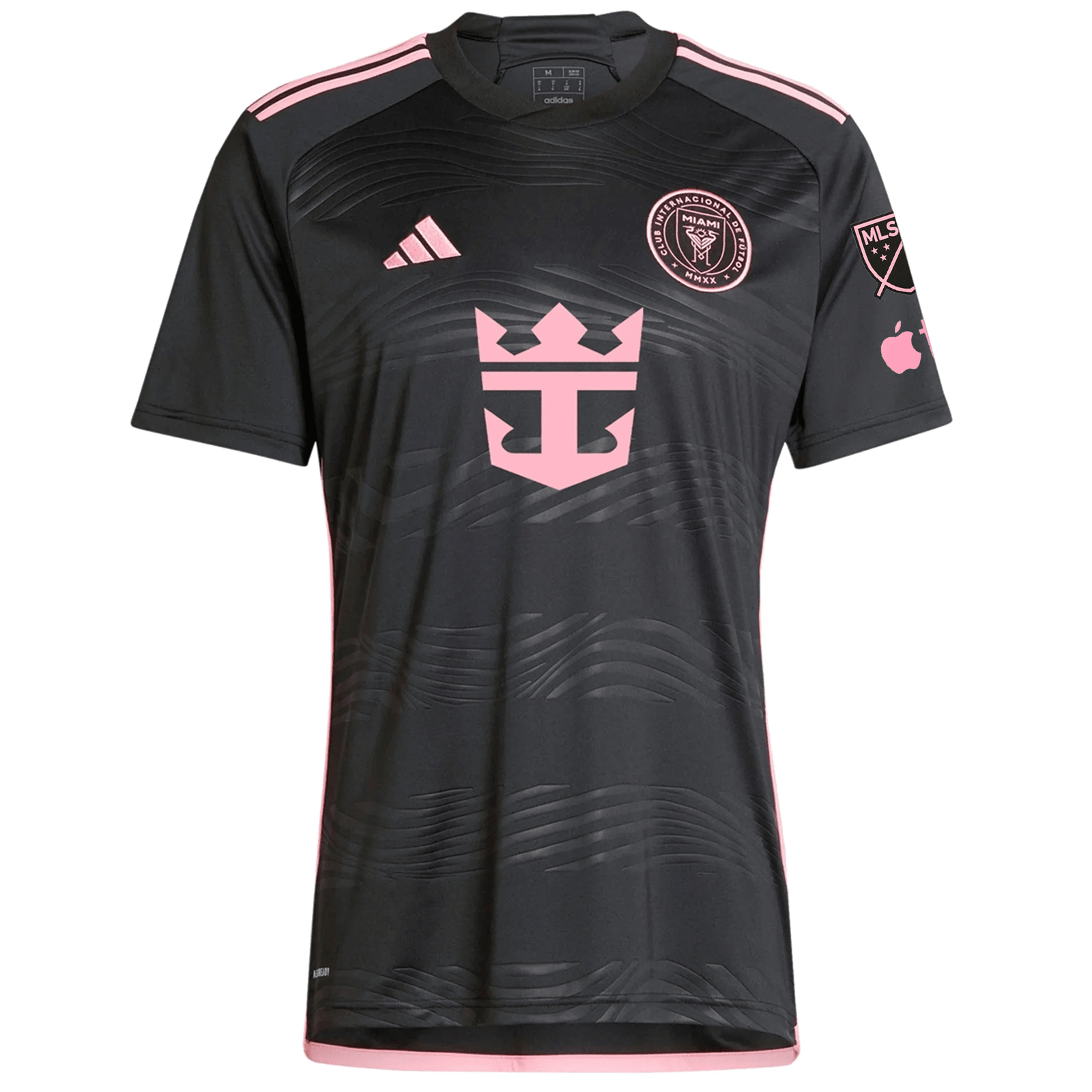 adidas Inter Miami Sergio Busquets Royal Caribbean Away Jersey w/ MLS + Apple TV Patches 23/24 (Black/Bliss Pink) | SoccerWearhouse
