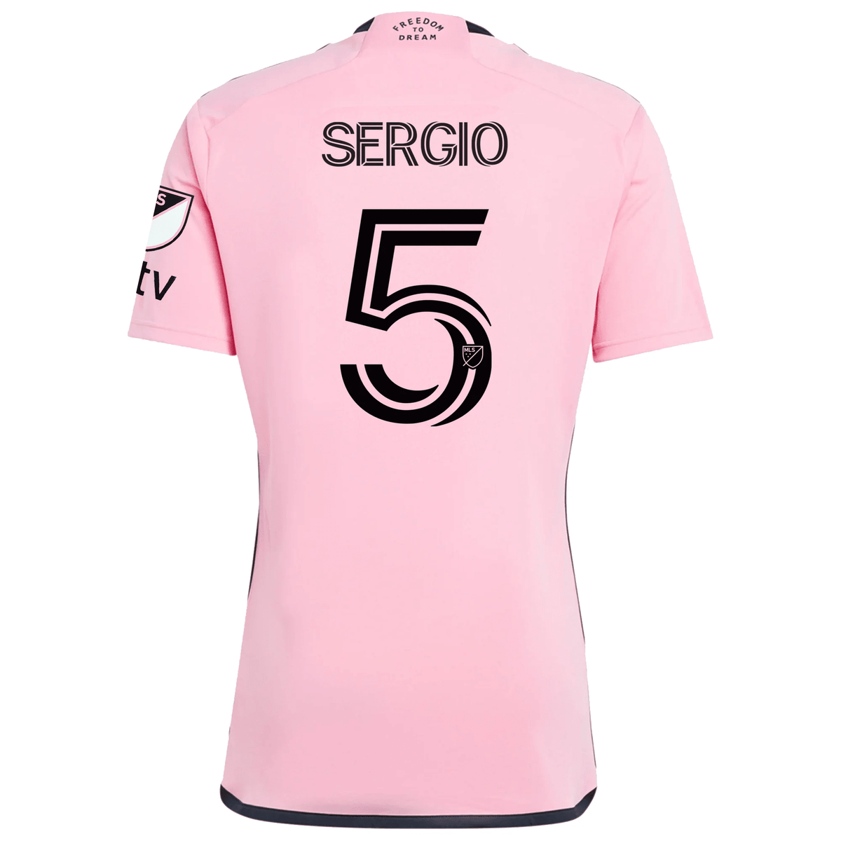 adidas Inter Miami Sergio Busquets Royal Caribbean Home Jersey w/ MLS + Apple TV Patches 24/25 (Easy Pink) | SoccerWearhouse