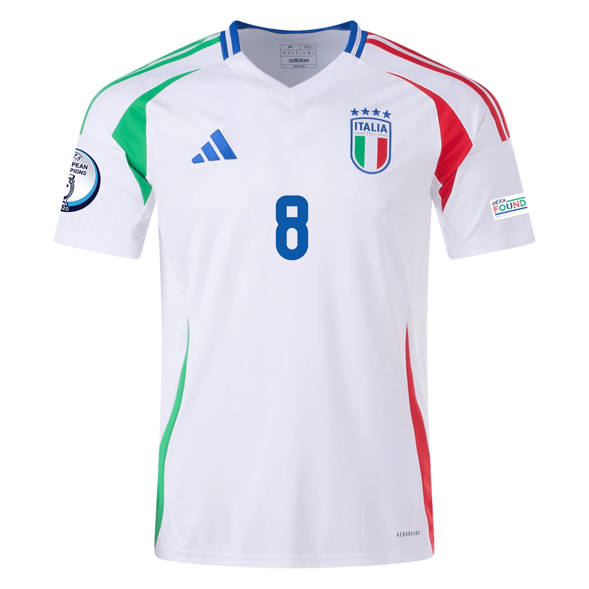 adidas Italy Jorginho Away Jersey w/ Euro 2024 Patches 24/25 (Blue) | SoccerWearhouse