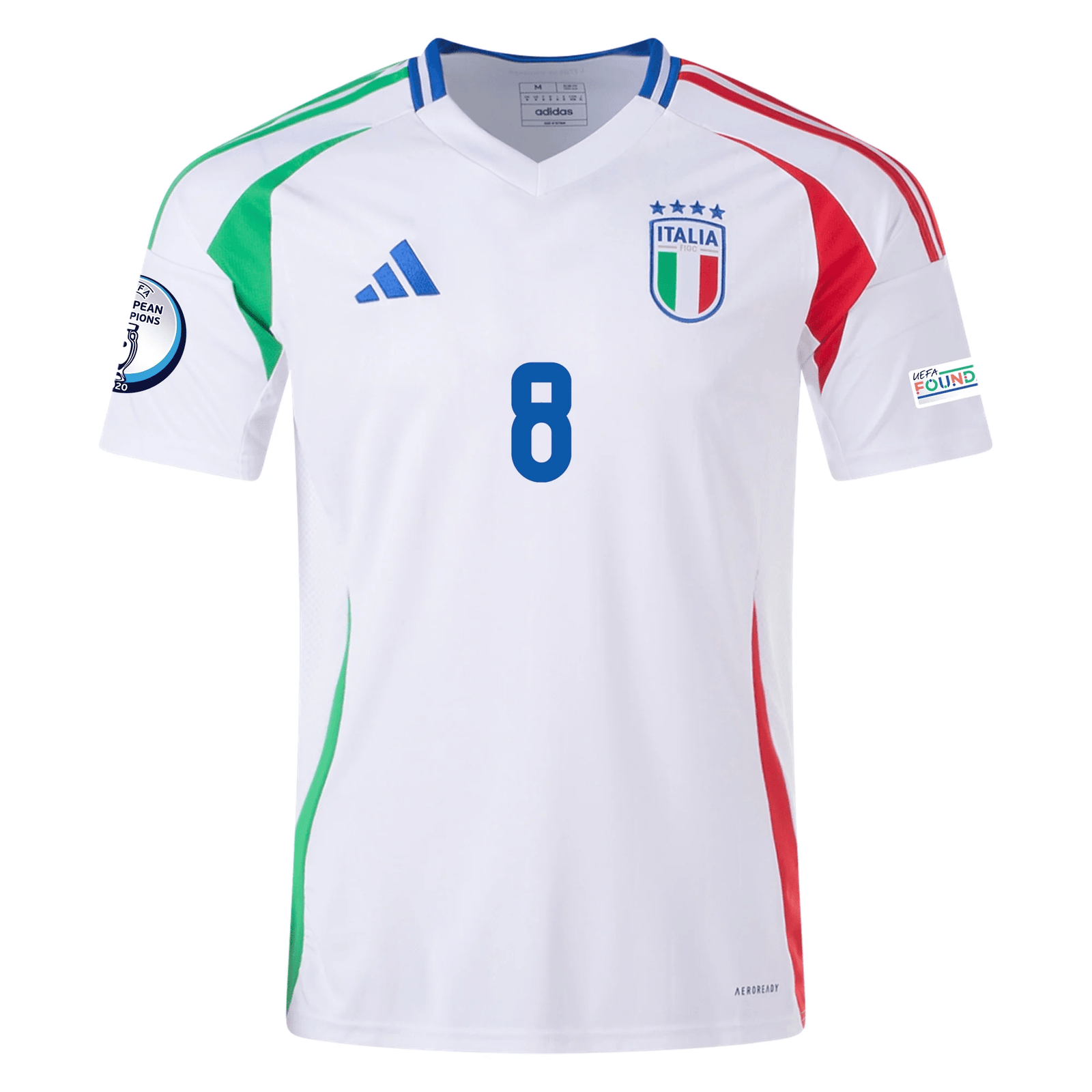adidas Italy Jorginho Away Jersey w/ Euro 2024 Patches 24/25 (Blue) | SoccerWearhouse