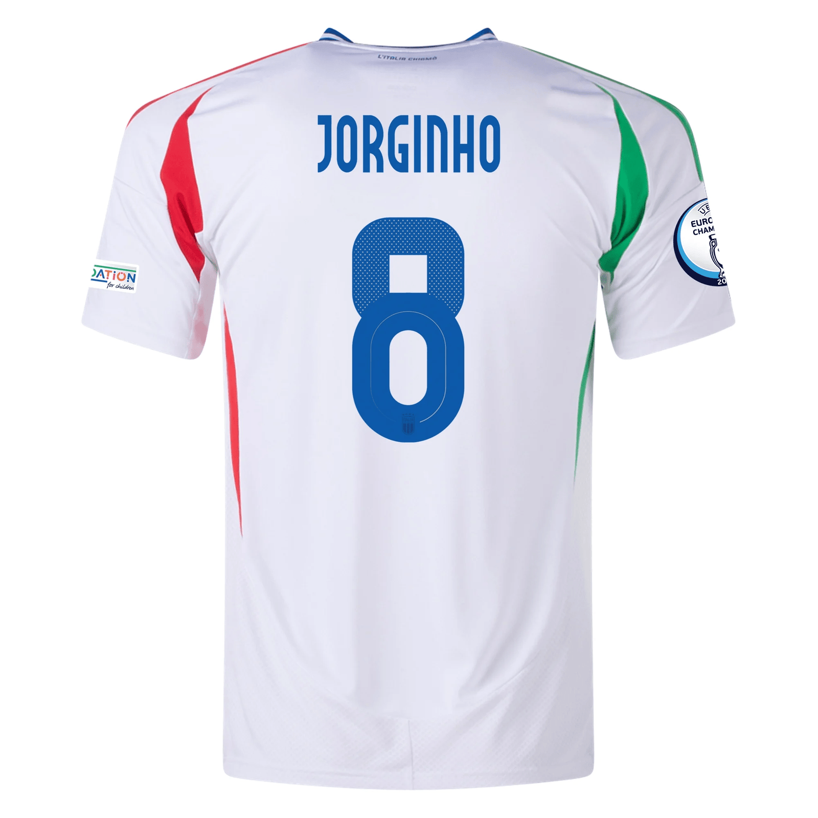 adidas Italy Jorginho Away Jersey w/ Euro 2024 Patches 24/25 (Blue) | SoccerWearhouse