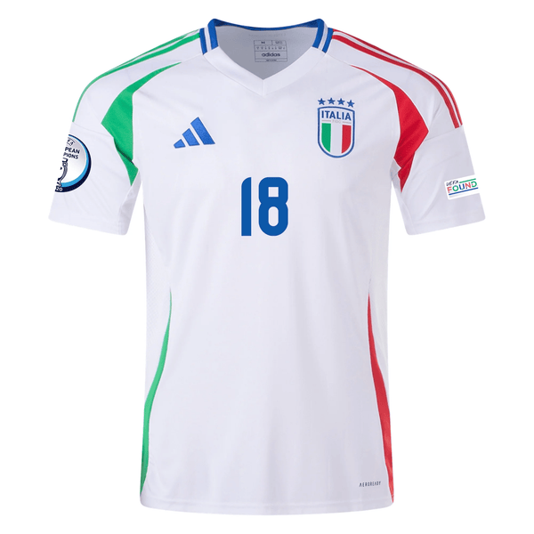 adidas Italy Nicolò Barella Away Jersey w/ Euro 2024 Patches 24/25 (Bl