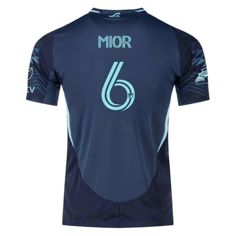 adidas J. Mior Seattle Sounders Authentic Away Jersey 25/26 w/ MLS Patches &amp; Sponsor (Aura Ink) | SoccerWearhouse