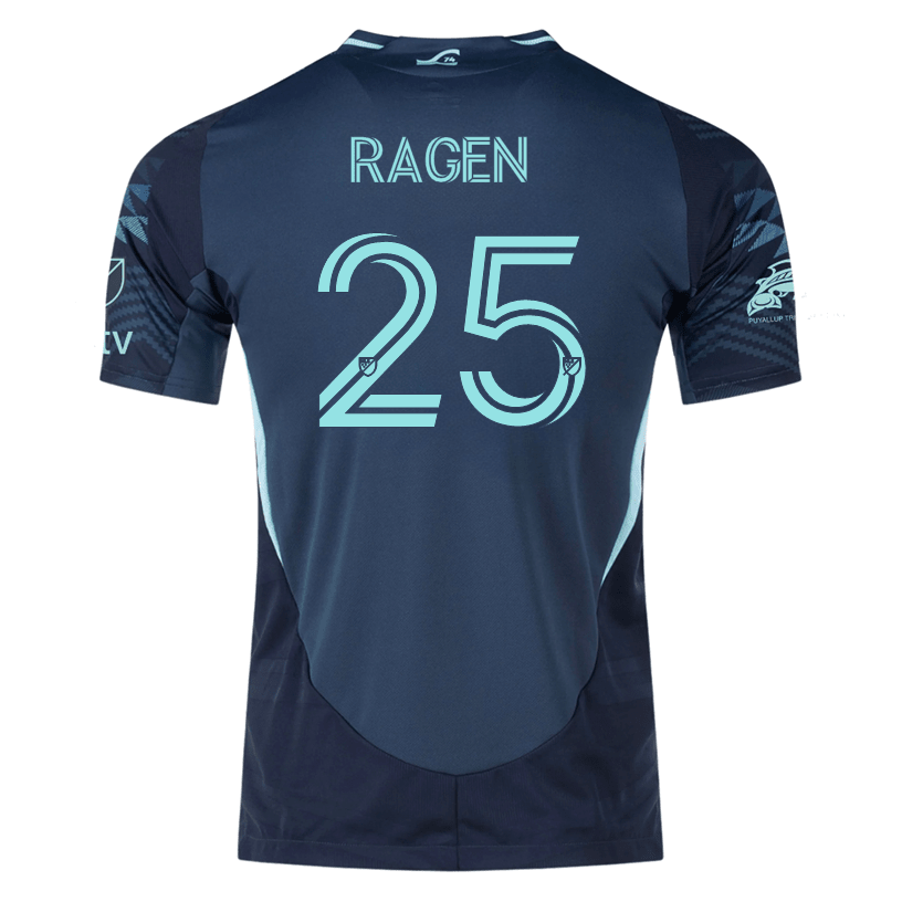 adidas J. Ragen Seattle Sounders Authentic Away Jersey 25/26 w/ MLS Patches &amp; Sponsor (Aura Ink) | SoccerWearhouse